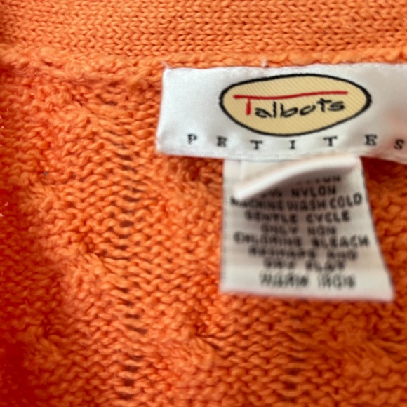Talbots V Neck Cable Sweater, Petite Medium - Picture 4 of 6